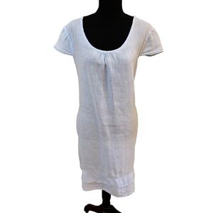 Malvin‎ I Love Linen Dress Size 12 Light Blue Shift Hamburg Germany